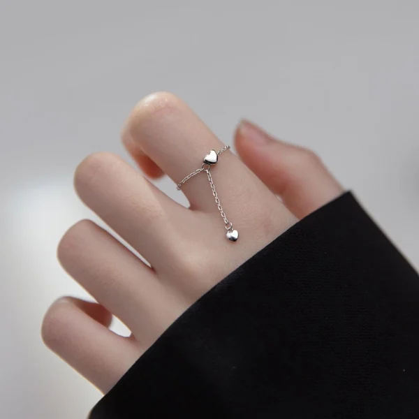 Love and Heart Chain Ring