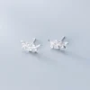 Wind Leaf Diamond Stud Earrings