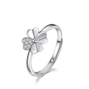 my-11134207-7ras9-m4pt135weduh47 Clover CZ Silver Adjustable Ring