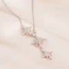 Sunburst CZ Fixed Chain Necklace