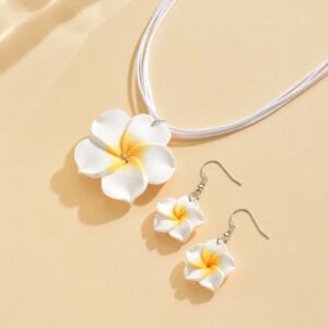 0c46af83b952401cbda0b9ecfcb2852b-goods.jpeg Tropical Bloom Jewelry Set Plumeria Earrings & Necklace Duo