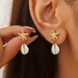 14597b0e-7bc2-4fb5-9fd4-295bd37df8e2.jpg 1 Pair of Summer Vacation Ocean Themed Women's Fashion Stud Earrings