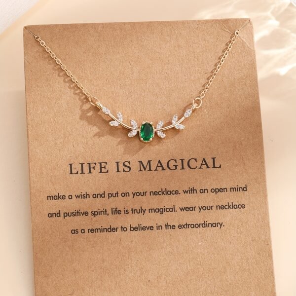 Leaf Branch Zircon Necklace Elegant Nature-Inspired Pendant