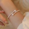 French Retro Pearl Bracelet Elegant Imitation Pearl Jewelry