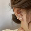 Elegant Pearl Flower Stud Earrings Classic Women’s Jewelry