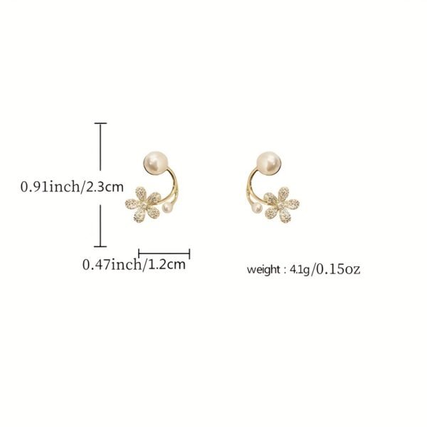 Elegant Pearl Flower Stud Earrings Classic Women’s Jewelry