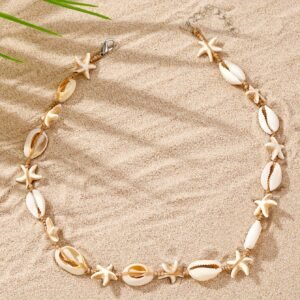 c3534b5d-4b0d-4235-a768-753531f3bd0d.jpg Bohemian Style Braided Cord Sea Star and Shell Decorative Summer Beach Necklace