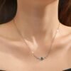 Leaf Branch Zircon Necklace Elegant Nature-Inspired Pendant