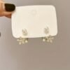 Elegant Pearl Flower Stud Earrings Classic Women’s Jewelry