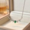 Leaf Branch Zircon Necklace Elegant Nature-Inspired Pendant